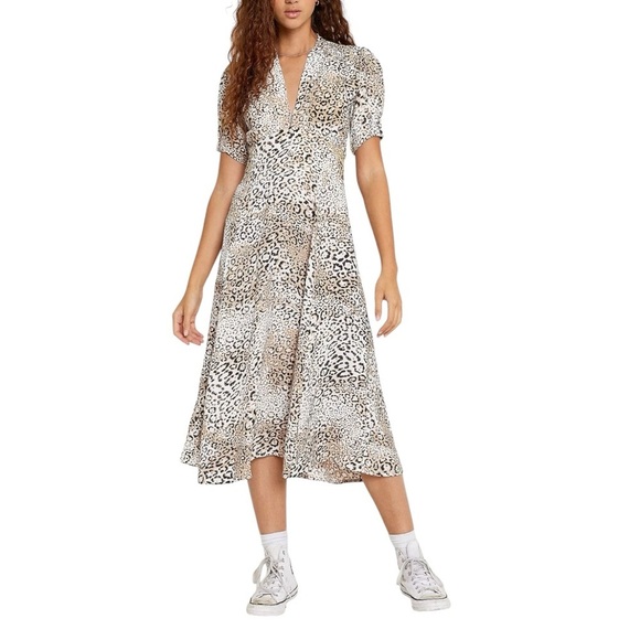 Faithfull The Brand Meadows Animal Print Midi Dress - Picture 1 of 9